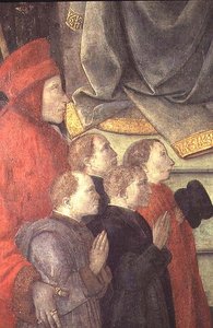 Porträtt av Datini och Buonomini del Ceppo, från Madonna del Ceppos altartavla av Fra Filippo Lippi