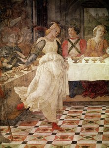 Salome dansar på Herodes högtid, detalj av freskcykeln av SS Lives. Stefan och Döparen Johannes från huvudkapellet, 1452-64 (se även 87055)