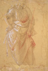 "Maggiordomo" av Herodes högtid (fresk i Prato katedral) (ritning) av Fra Filippo Lippi