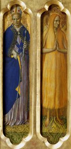 Heliga Ludvig av Toulouse och Maria av Egypten från Perugia altartavla, ca 1437. av Fra Giovanni Angelico da Fiesole