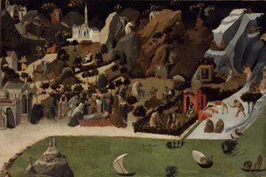 Scener från ökenfäderna Thebaids liv av Fra Giovanni Angelico da Fiesole