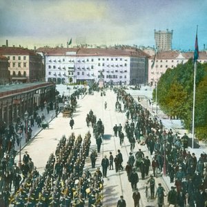 Utsikt från slottet, Stockholm, Sverige, sent 1800-tidigt 1900-tal.