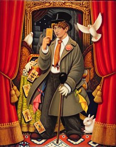 Harpo, 2010 (oljor & tempera på panel) av Frances Broomfield
