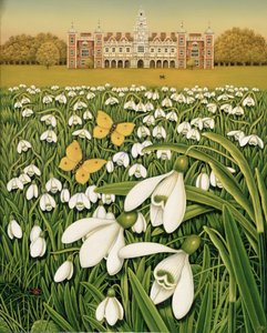 Snowdrop Day, Hatfield House, 1999 (olja och tempera på fältet)