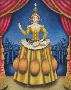 The Musicians Wife, 2002 (olja och tempera på panel) av Frances Broomfield