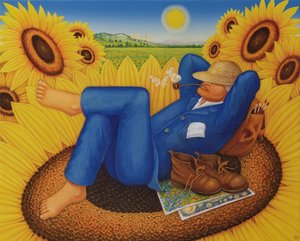 Van Goghs solrosor, 1998 (olja och tempera på panel)