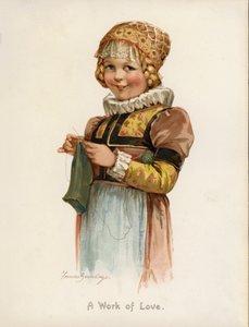 Girls: A work of love (färg litho) av Frances Brundage