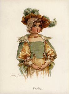 Flickor: Pepita (färg litho) av Frances Brundage