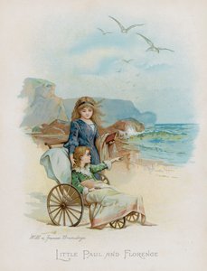 Little Paul och Florence (chromolitho) av Frances Brundage