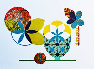 Vitt på ris #3, 2022 (akryl på akvarellpapper) av Frances Ferdinands