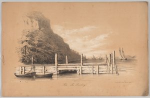 Fort Lee Landing, i: The New York Drawing Book, Containing a Series of Original Designs a..., 1847. av Frances Flora Bond Palmer