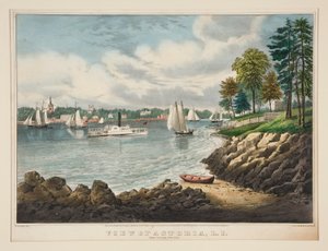 Utsikt över Astoria, L.I. från New Yorks sida av Frances Flora Bond Palmer
