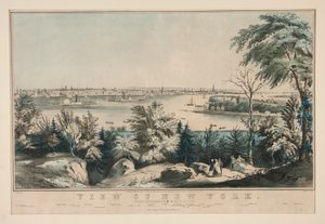 Utsikt över New York från Weehawken-North River av Frances Flora Bond Palmer