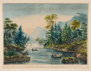 Utsikt över Lake George, NY av Frances Flora Bond Palmer