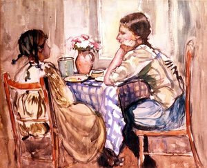 Måltiden (akvarell på papper) av Frances Hodgkins