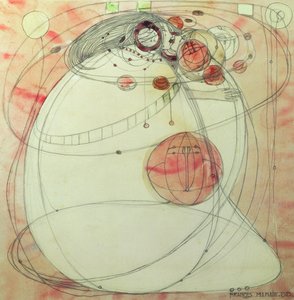 The Spirit of the Rose, 1903 (wc och penna på papper) av Frances McNair