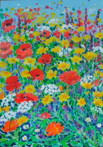 Wild Flower Meadow, 2024 (akryl på duk)