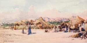 Ett nomadläger (färglitografi) av Frances Nesbitt
