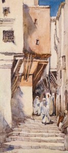 En gammal gata i Alger (färglitografi) av Frances Nesbitt