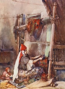 Tillverkning av mattor (färglitografi) av Frances Nesbitt