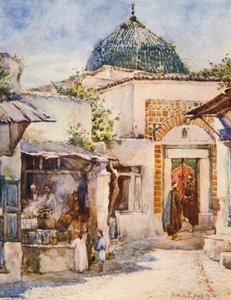 The Fritter Shop, Tunis (färglitografi) av Frances Nesbitt