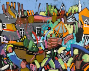 Judy au Jardin, 2010 (akryl på duk) av Frances Treanor