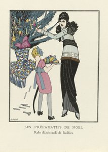 Förberedelser inför julen, pub. 1914 (stenciltryck)