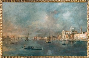 Vue de la Giudecca avec les Zattere - Vy över Giudeccakanalen och Zattere ...