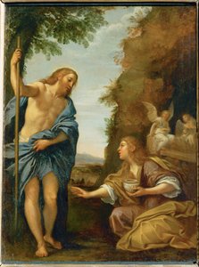 Kristus och Magdalena... av Francesco Albani