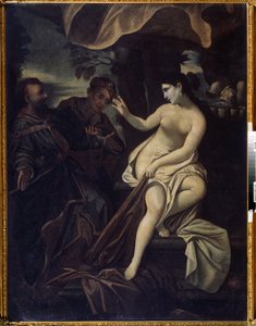 ""Suzanne och de äldre"" (Susanna och de äldre) Målning av Francesco Albani dit l