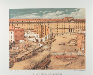 Italien, Neapel, Albergo dei Poveri (Hospice för de fattiga) 1889 (litografi)