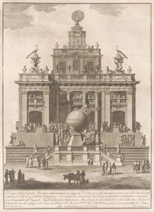 The Seconda Macchina for the Chinea of 1785: A Pleasure Palace with an Air Balloon, 1785. av Francesco Barbazza