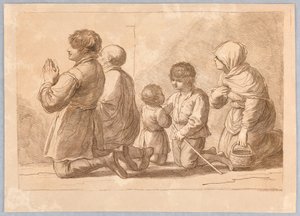 En familj som ber av Francesco Bartolozzi