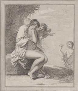 Ariadne, Amor och Bacchus, 1788. av Francesco Bartolozzi