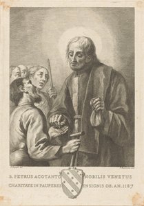 Den salige Petrus Acotanto, venetiansk adelsman, utmärkt genom sin välgörenhet mot de fattiga, död år 1187 av Francesco Bartolozzi