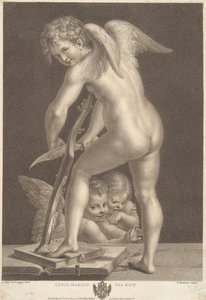 Amor snidar en båge av Francesco Bartolozzi