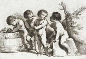 Fyra putti av Francesco Bartolozzi