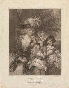 Lady Charlotte Smith och hennes barn; George Henry, Louisa och Charlotte av Francesco Bartolozzi