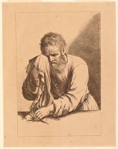 Old Man Weping, efter en teckning av Guercino