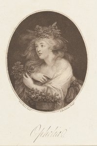 Ophelia Shakespeare, Hamlet, akt 4, 1784. av Francesco Bartolozzi