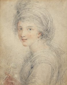 Porträtt av Angelica Kauffman (färgade kritor på papper) av Francesco Bartolozzi