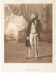 Porträtt av prins William Henry ombord på ett krigsfartyg från den brittiska kungliga marinen. av Francesco Bartolozzi