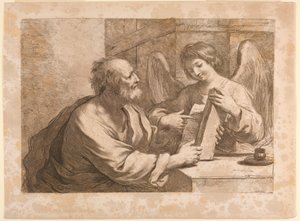 Saint Matthew med en ängel och bok av Francesco Bartolozzi
