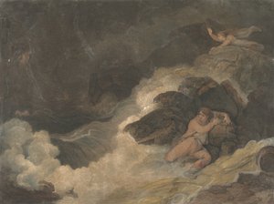 Shakespeares Tempest Macklins brittiska poeter, 1798. av Francesco Bartolozzi