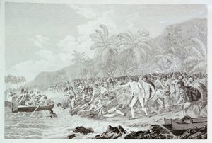 The Death of Captain Cook (utan titel), ca 1783 (gravyr) av Francesco Bartolozzi