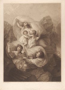 En from familjs uppståndelse ur sin grav på den yttersta dagen av Francesco Bartolozzi