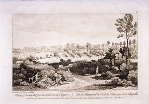 Utsikt över Hampstead Heath, Hampstead, London, 1752. av Francesco Bartolozzi
