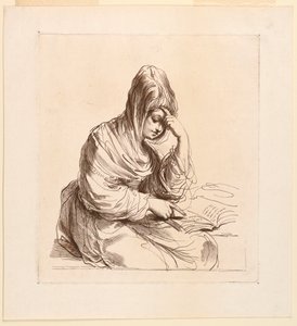 Kvinna som studerar av Francesco Bartolozzi