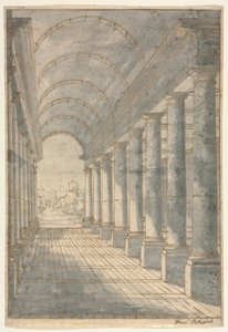 Barrel-Vaulted Arcade renderad i perspektiv