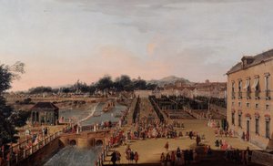 Ferdinand VI och Barbara av Braganza i Aranjuez trädgårdar, 1756